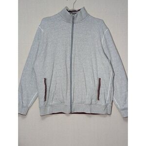 Robert‎ Graham 1/4 Zip Sweatshirt Mens XL Gray Elbow Patches Knit Trim